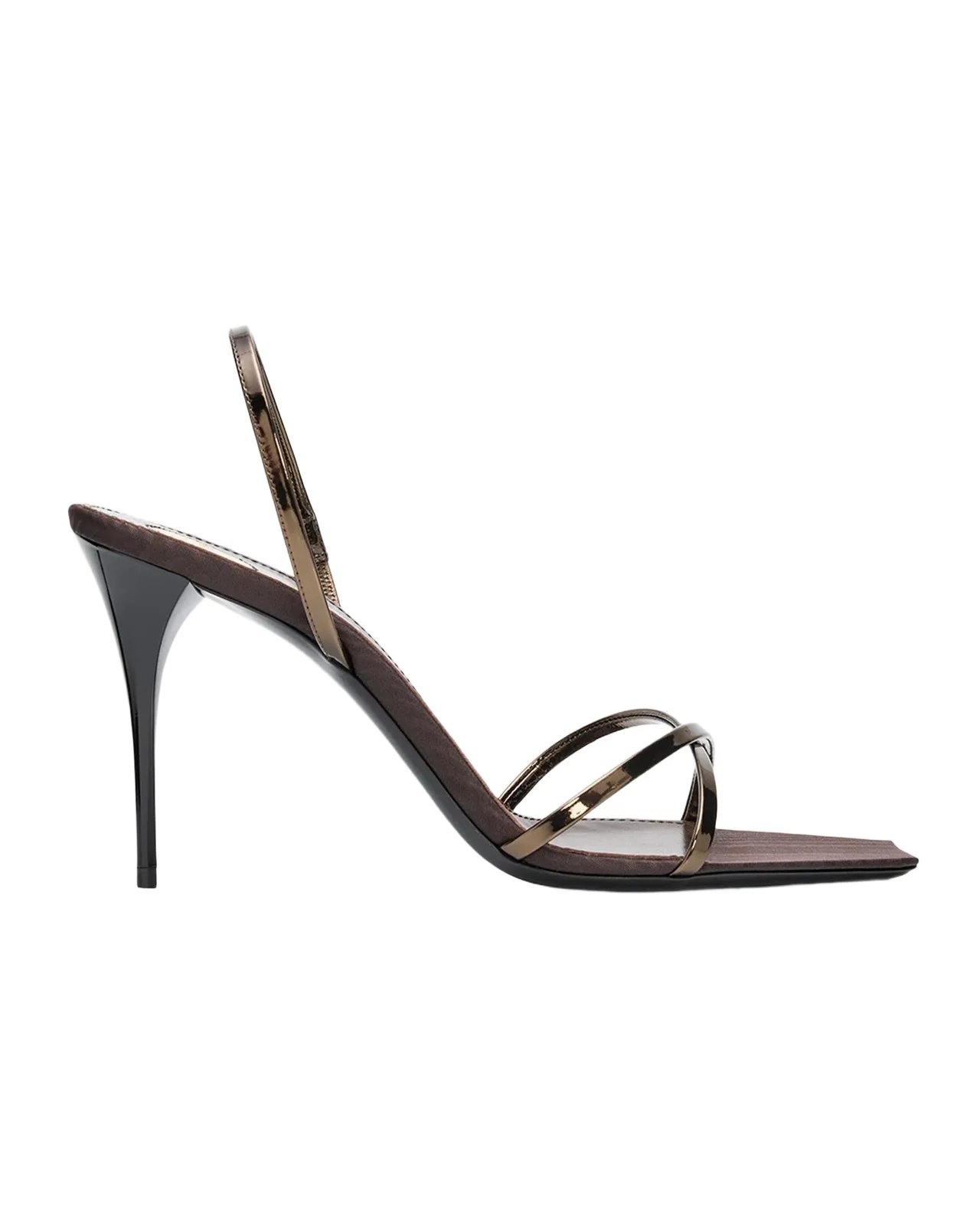 Saint Laurent 90mm Reflex Metallic Leather Sandals