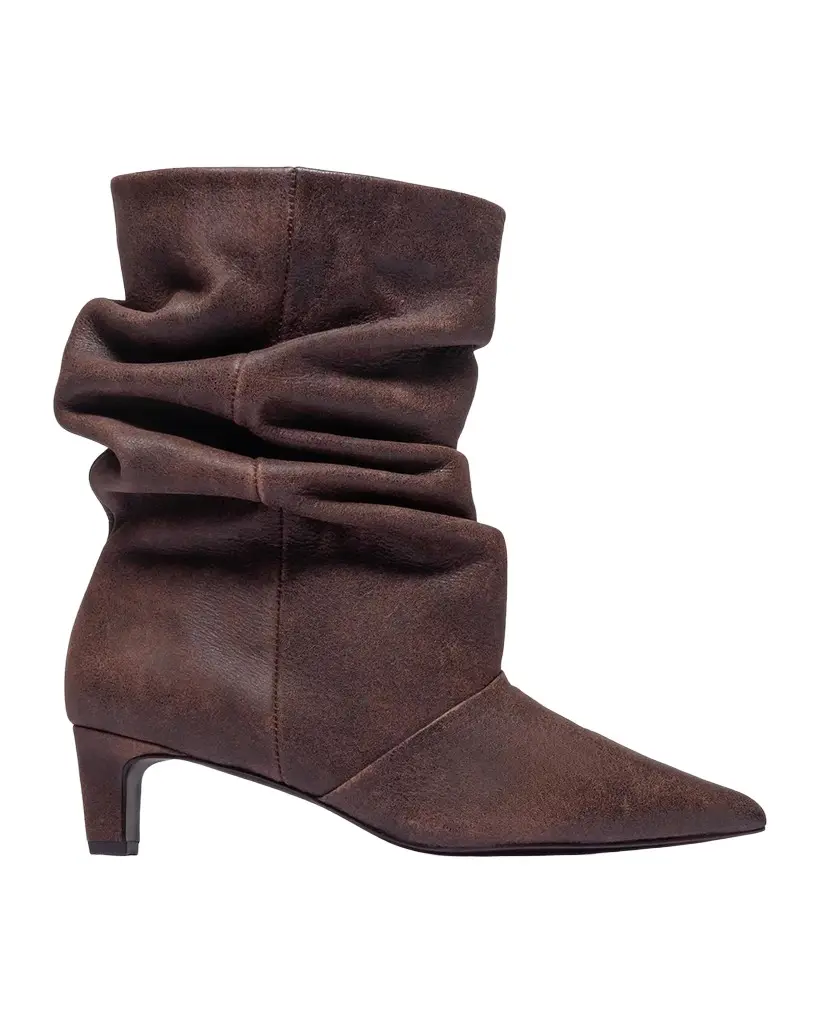 Bernardo 45mm Etta Slouched Suede Mid-Calf Boots