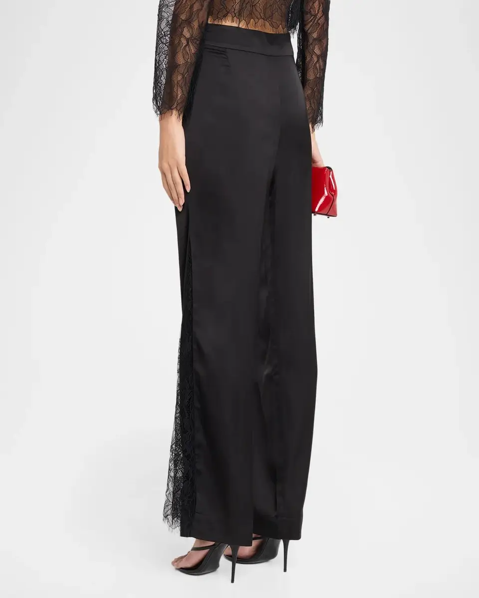 JBQ Deacon Lace-Insert Satin Pants | Thumbnail 3 JBQ Deacon Lace-Insert Satin Pants | Thumbnail 3