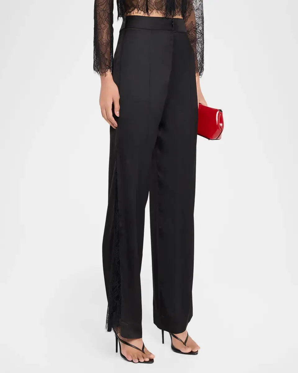 JBQ Deacon Lace-Insert Satin Pants | Thumbnail 4 JBQ Deacon Lace-Insert Satin Pants | Thumbnail 4
