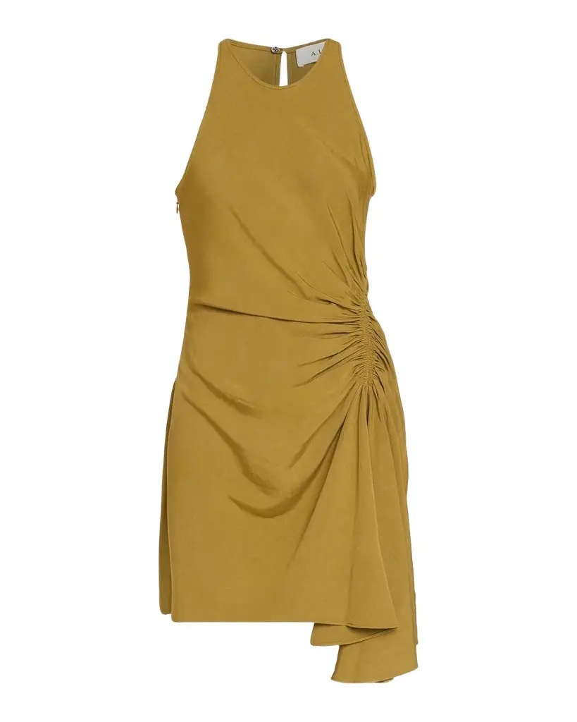 Rue Ruched Linen Mini Dress
