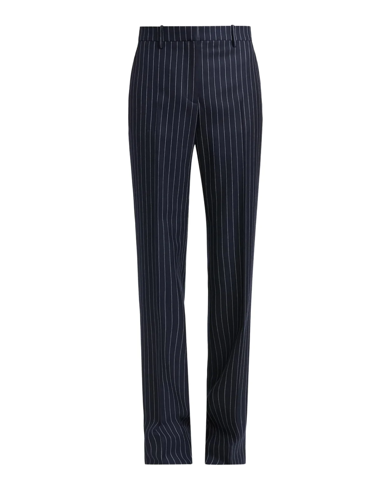 Corded Chalkstripe Wool Tailored Straight-Leg Boyfriend Pants Corded Chalkstripe Wool Tailored Straight-Leg Boyfriend Pants