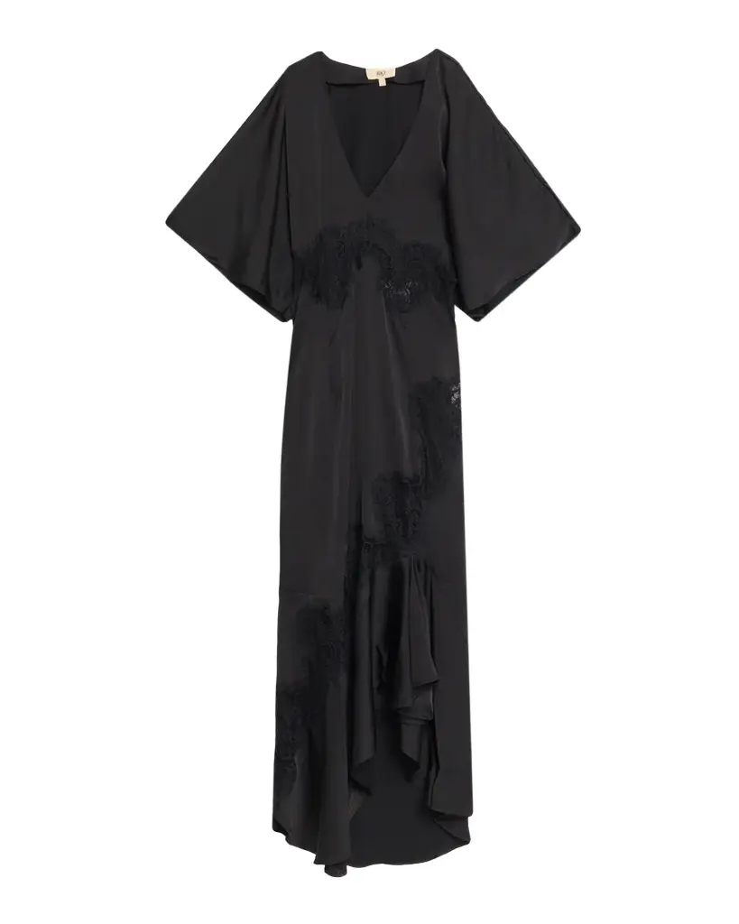 Aralyn Lace Satin High-Low Dress