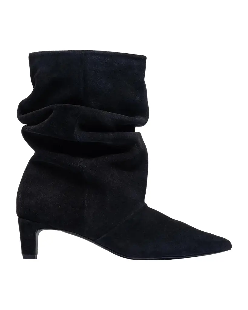 Bernardo 45mm Etta Slouched Suede Mid-Calf Boots