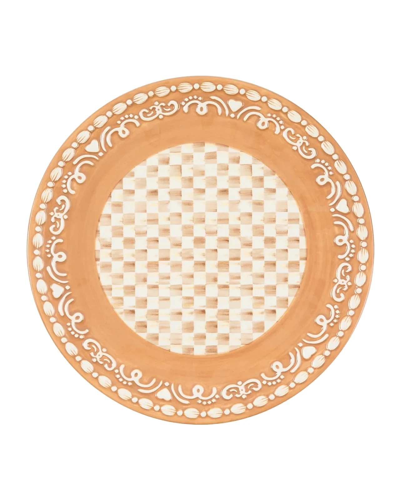 MacKenzie-Childs Mocha Check Ceramic Tray