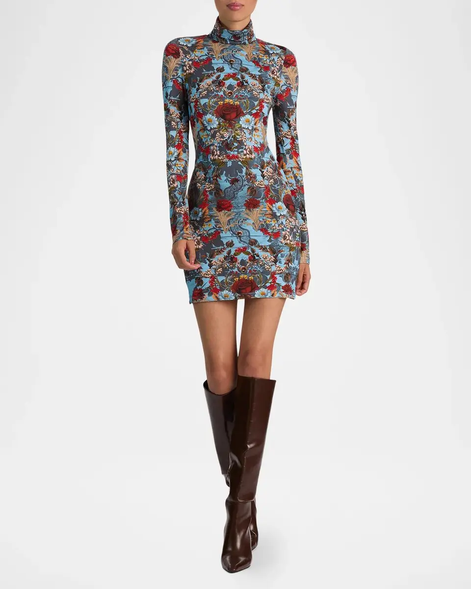 Alice + Olivia Delora Turtleneck Mini Dress | Thumbnail 2