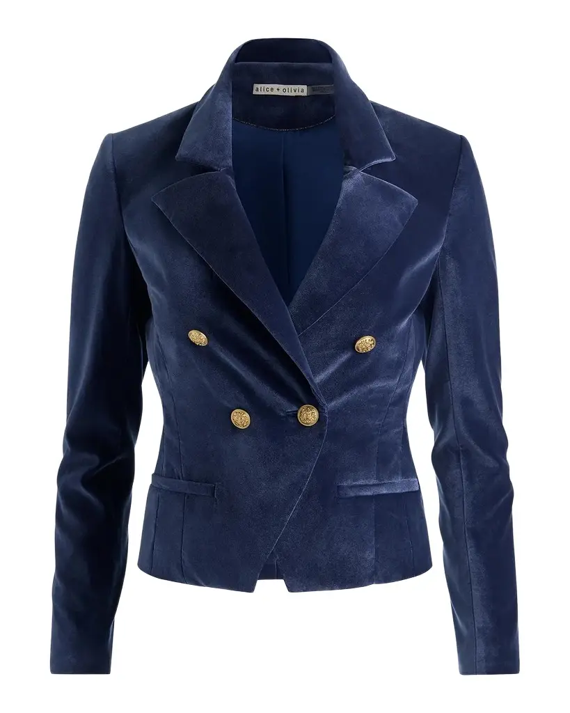 Sable Velvet Double-Breasted Blazer