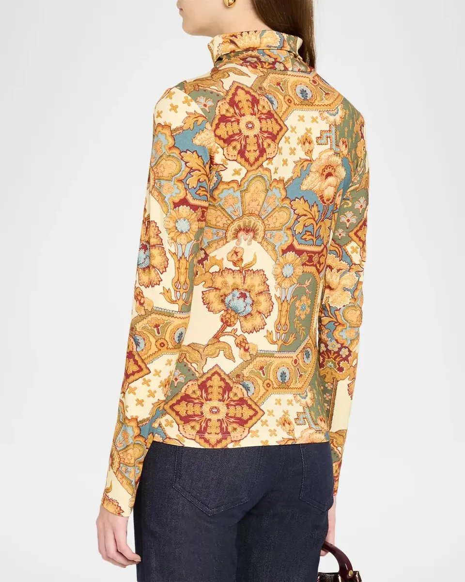 Cara Cara Piper Printed Cotton Turtleneck Top | Thumbnail 3 Cara Cara Piper Printed Cotton Turtleneck Top | Thumbnail 3