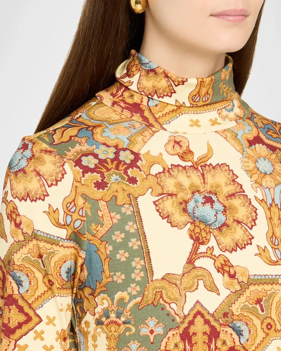 Cara Cara Piper Printed Cotton Turtleneck Top | Thumbnail 5 Cara Cara Piper Printed Cotton Turtleneck Top | Thumbnail 5