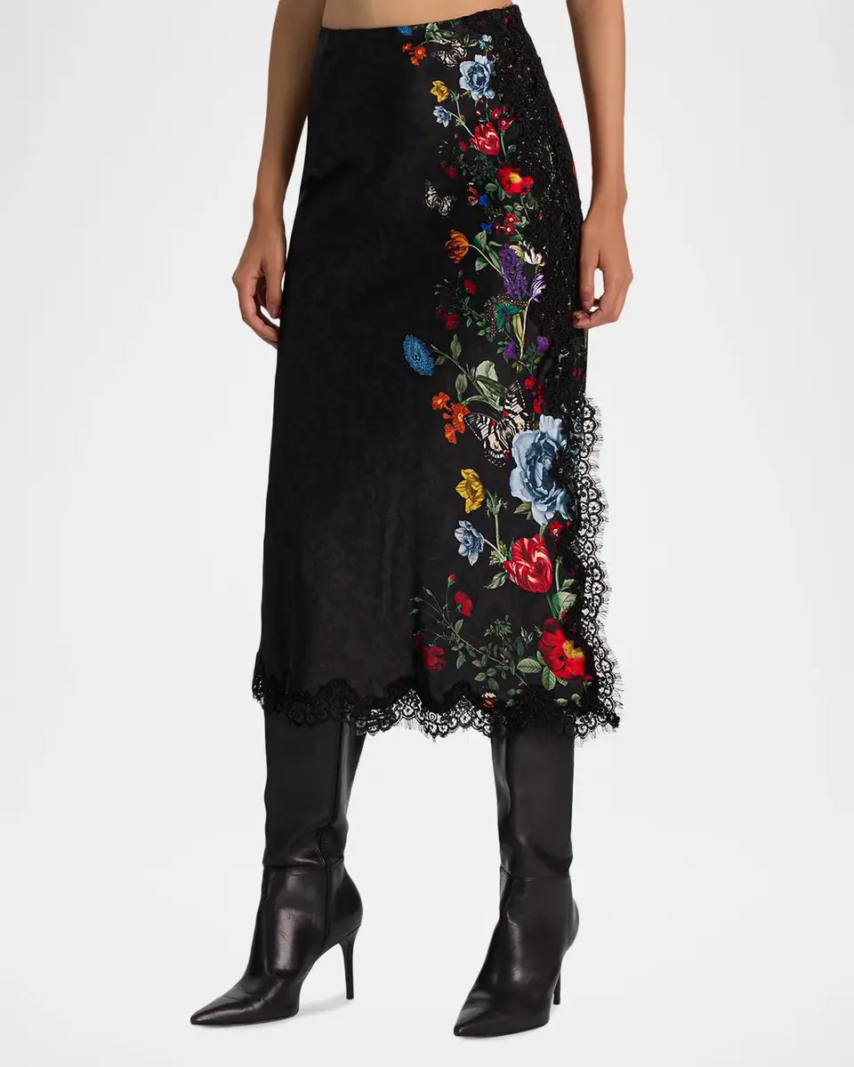 Alice + Olivia Maeve Floral Midi Slip Skirt | Thumbnail 4 Alice + Olivia Maeve Floral Midi Slip Skirt | Thumbnail 4