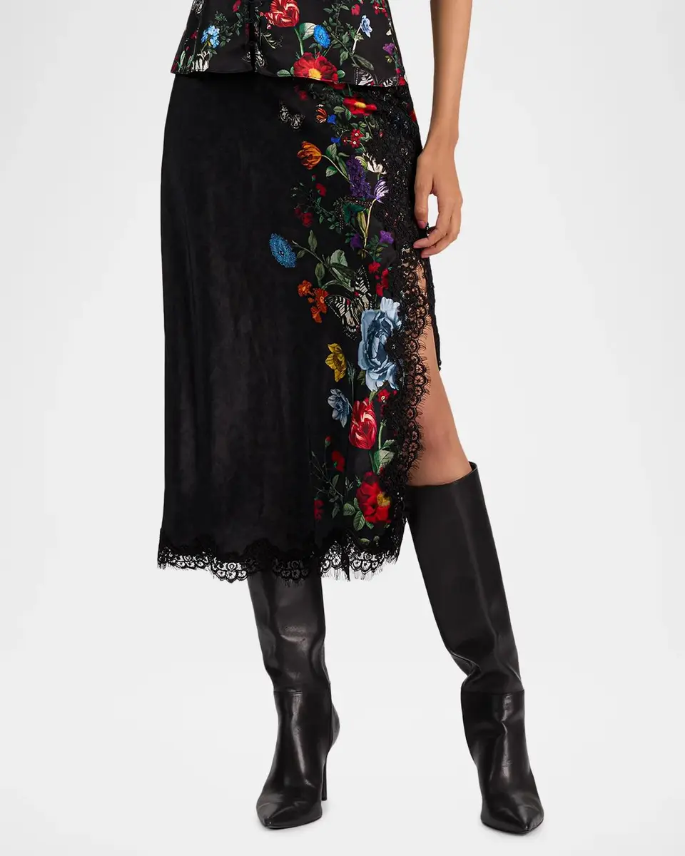 Alice + Olivia Maeve Floral Midi Slip Skirt | Thumbnail 6 Alice + Olivia Maeve Floral Midi Slip Skirt | Thumbnail 6