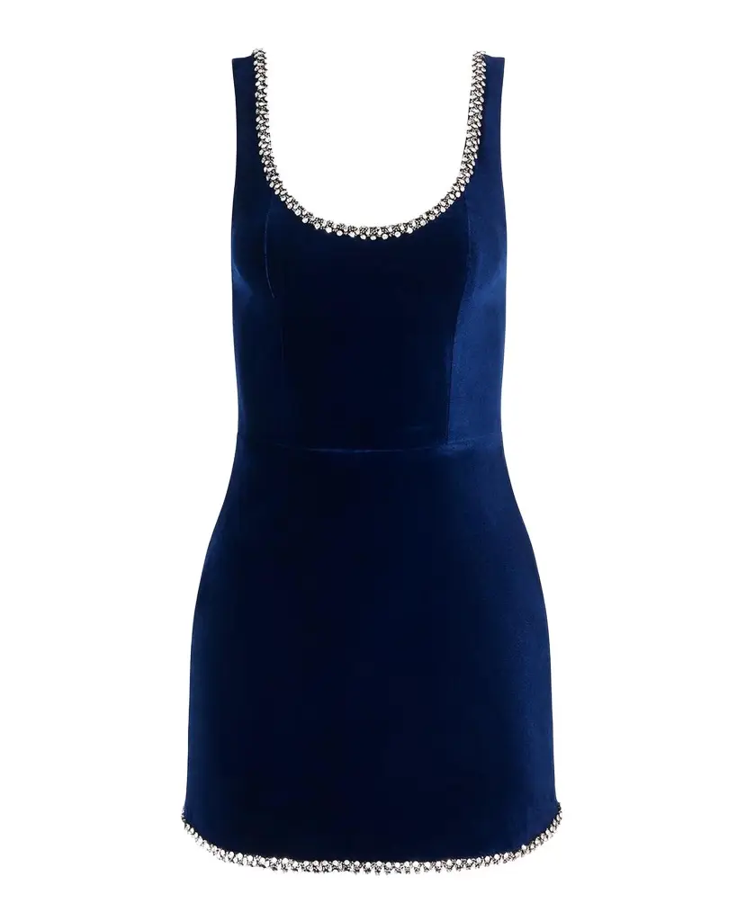 Charlotte Embellished Velvet Mini Dress