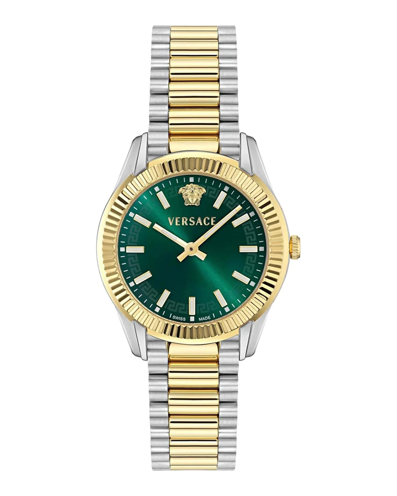 Versace Apodis 34mm Two-Tone Green Dial Bracelet Watch