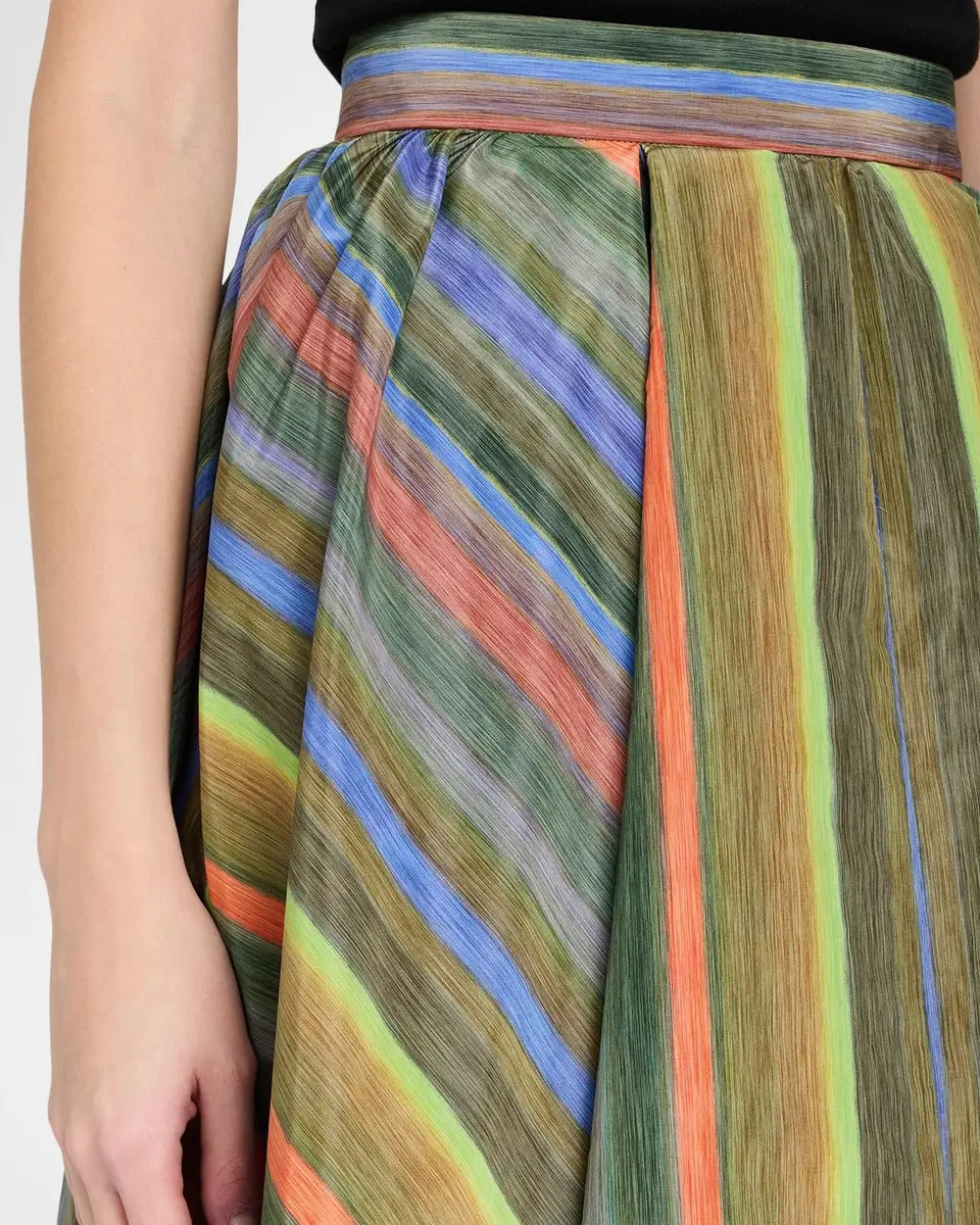 Christopher John Rogers Louie Striped Taffeta Full Midi Skirt | Thumbnail 5 Christopher John Rogers Louie Striped Taffeta Full Midi Skirt | Thumbnail 5