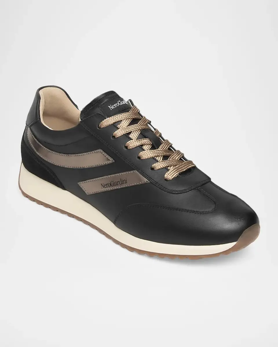 NeroGiardini Retro Leather Runner Sneakers | Thumbnail 2