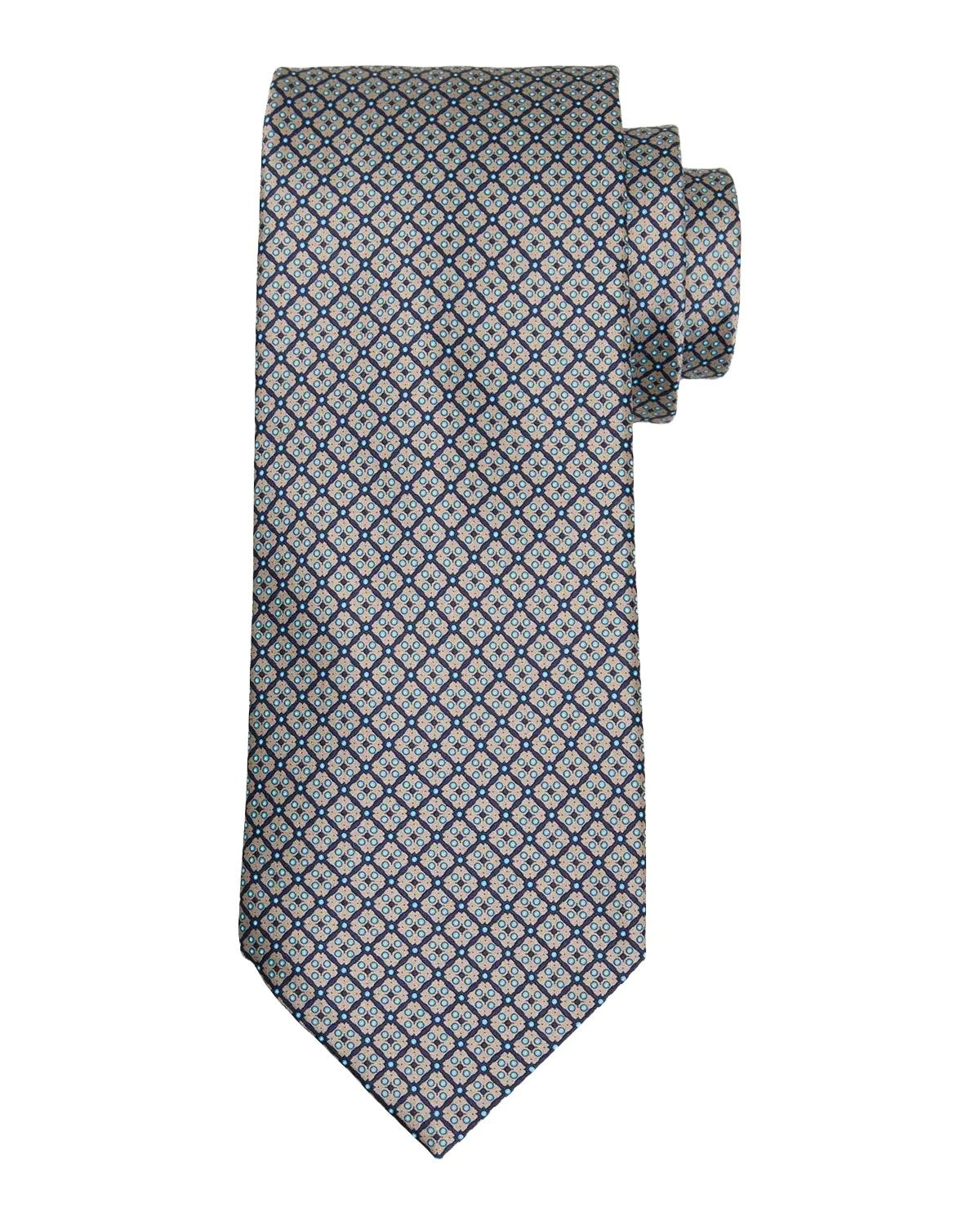 Men's Square Grid Check Silk Tie