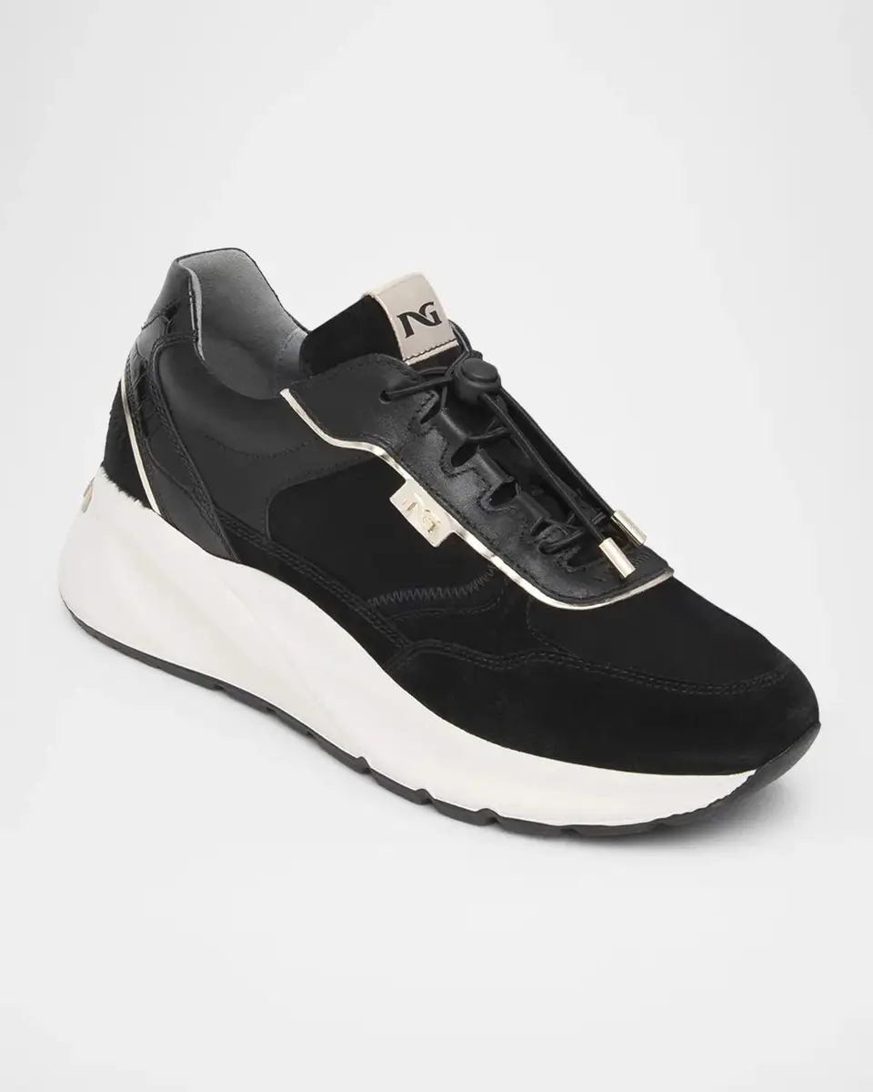 NeroGiardini Bungee Drawcord Suede Sneakers | Thumbnail 2