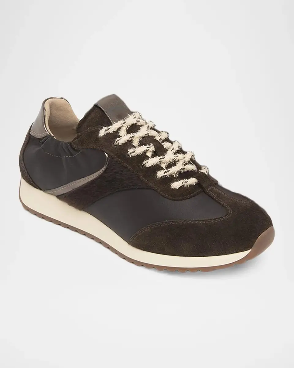 NeroGiardini Mixed Leather Low-Top Sneakers | Thumbnail 2 NeroGiardini Mixed Leather Low-Top Sneakers | Thumbnail 2