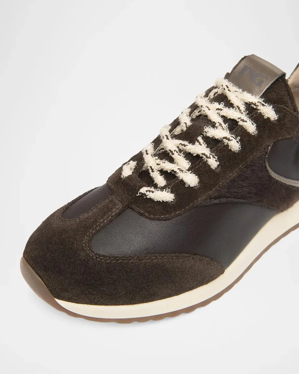 NeroGiardini Mixed Leather Low-Top Sneakers | Thumbnail 3 NeroGiardini Mixed Leather Low-Top Sneakers | Thumbnail 3
