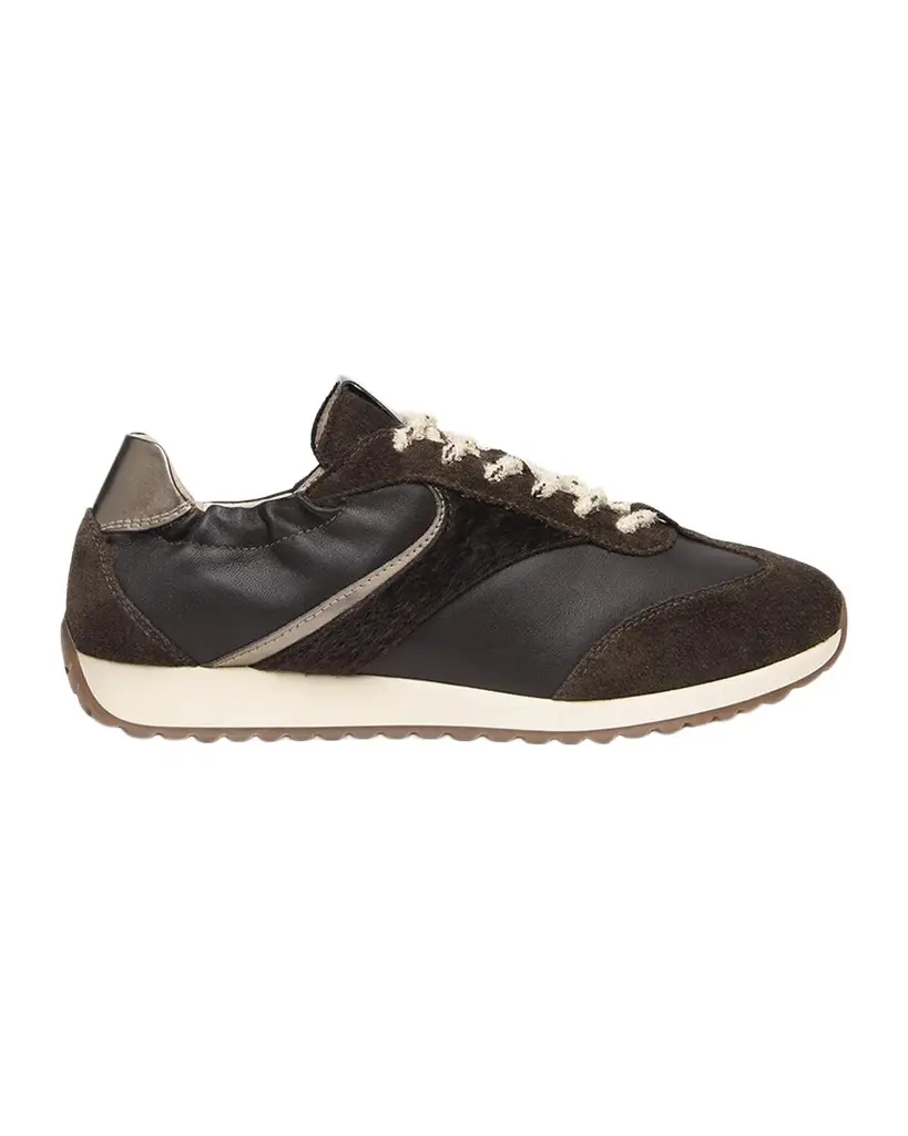 Mixed Leather Low-Top Sneakers
