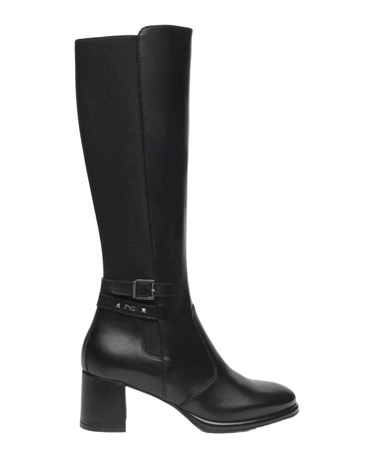 NeroGiardini 60mm Buckle Strap Suede Knee-High Boots