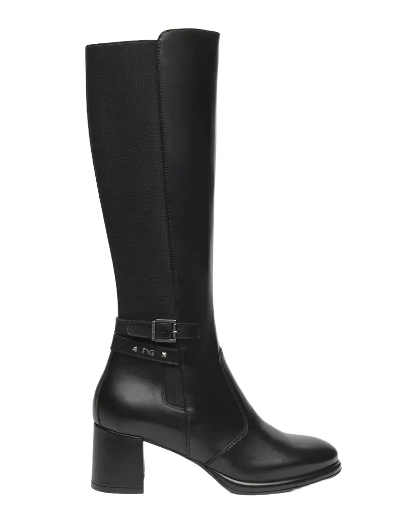 NeroGiardini 60mm Buckle Strap Leather Knee-High Boots