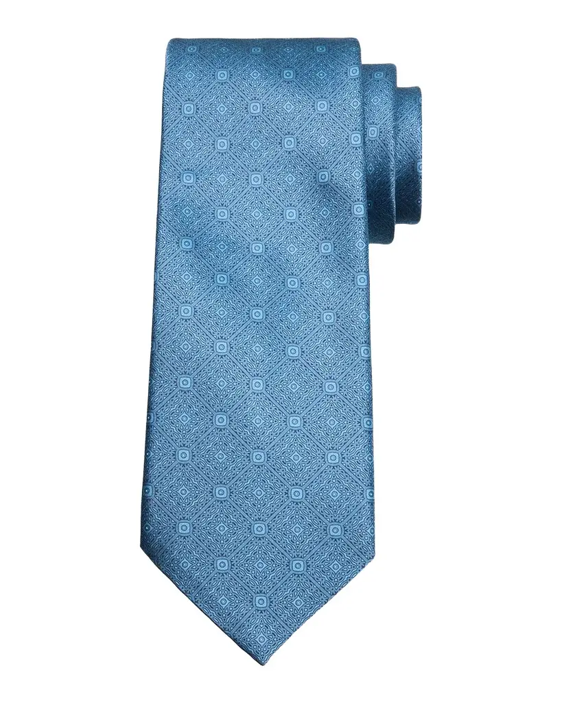Men's Macro Mosaic-Print Silk Tie