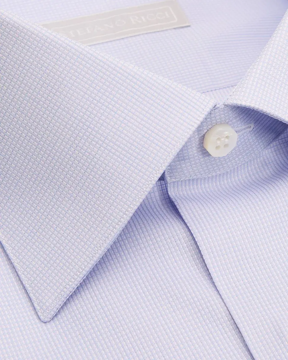 Stefano Ricci Men's Textured Solid Grid Check Dress Shirt | Thumbnail 2