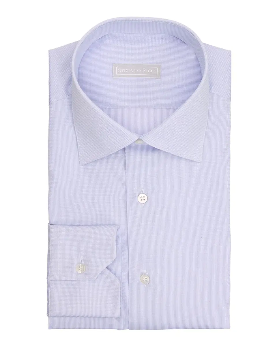Stefano Ricci Men's Textured Solid Grid Check Dress Shirt | Thumbnail 3
