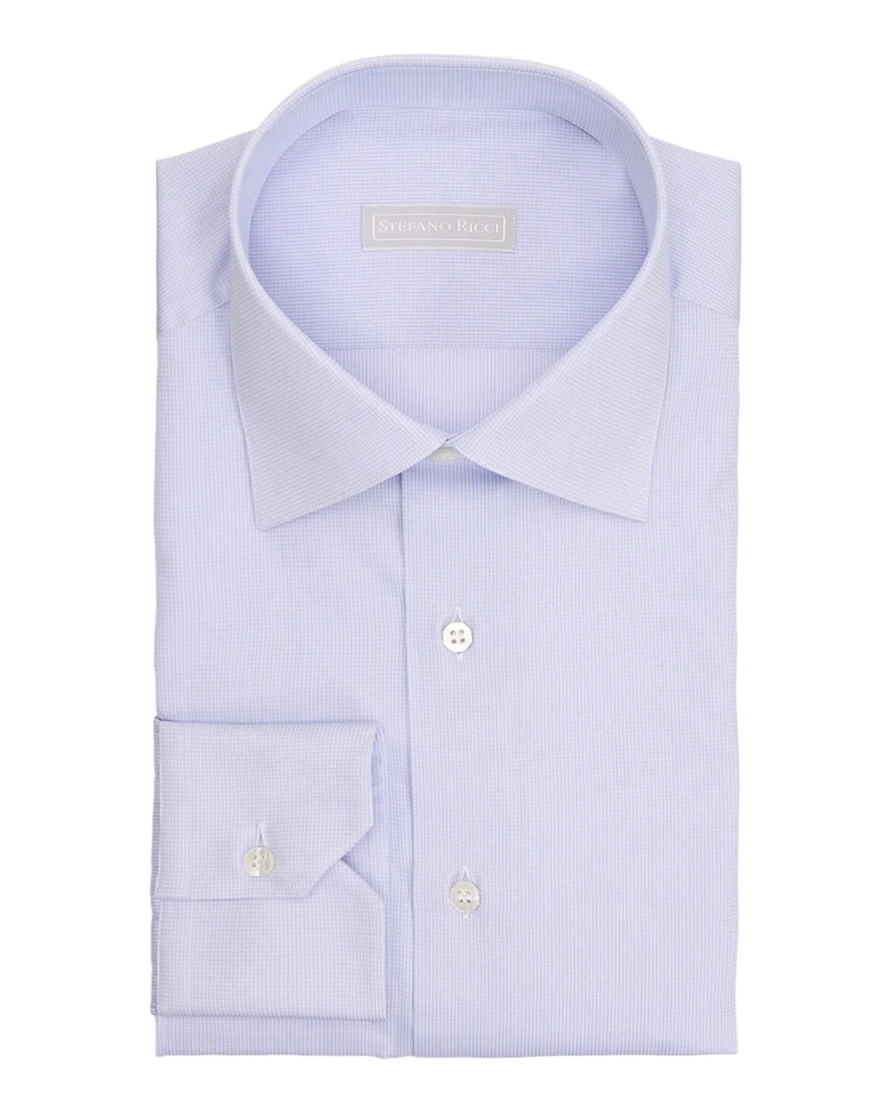 Stefano Ricci Men's Textured Solid Grid Check Dress Shirt