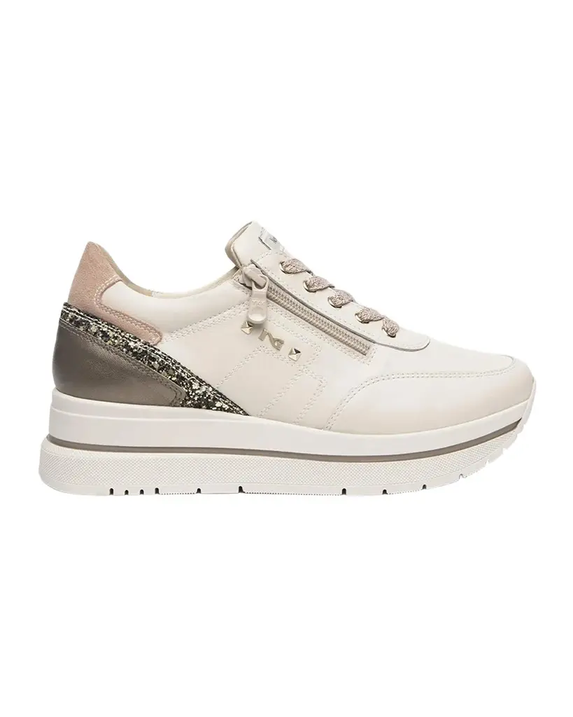 Glitter Leather Platform Sneakers
