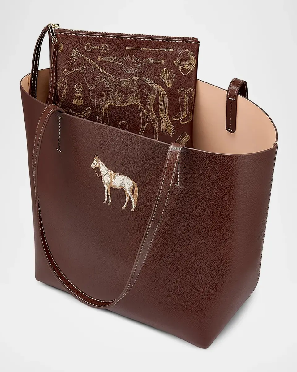 GiGi New York Melissa Bamber X : The Equestrian Edition Hunter Horse Leather Tote | Thumbnail 3