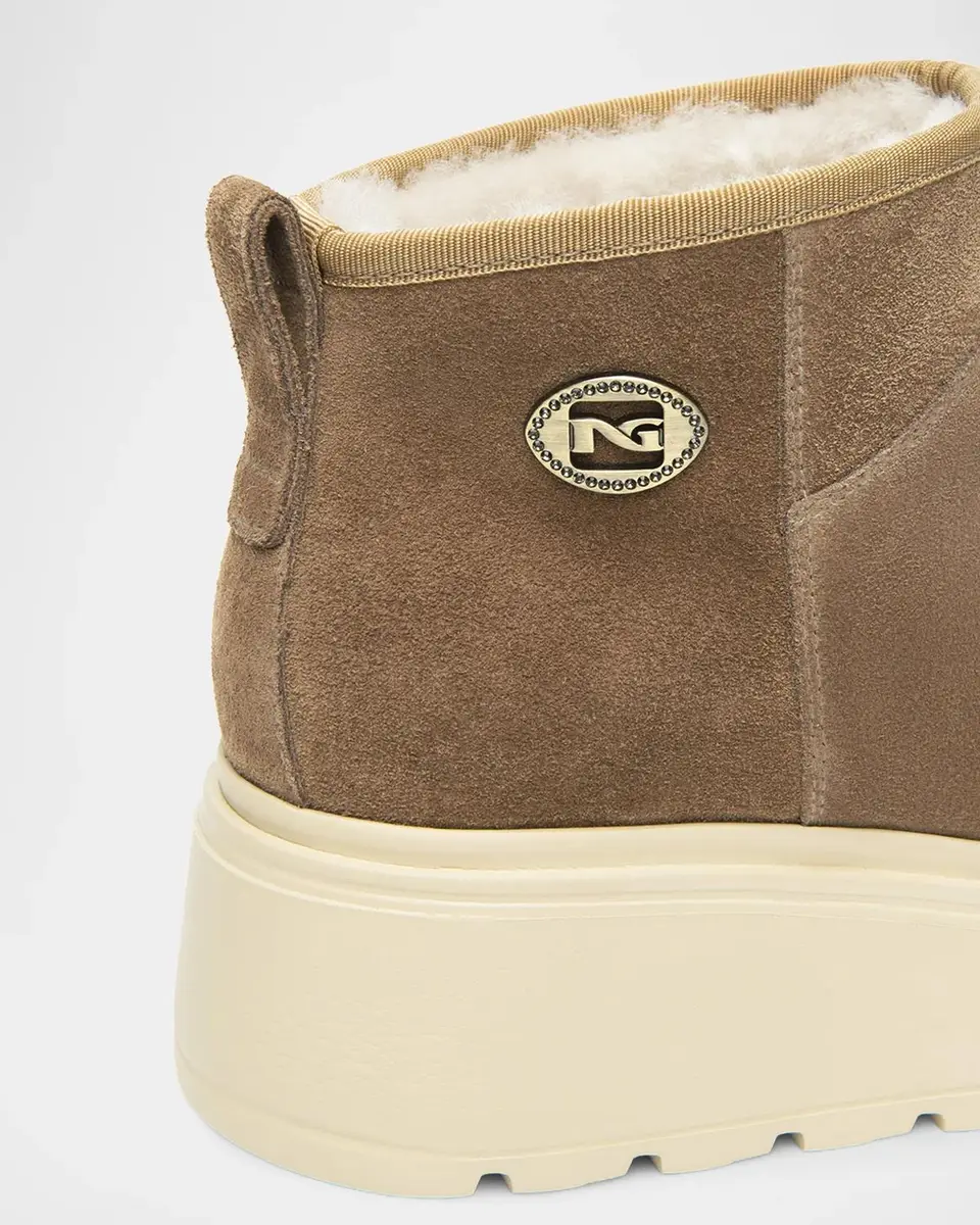 NeroGiardini 50mm Suede Platform Ankle Booties | Thumbnail 3