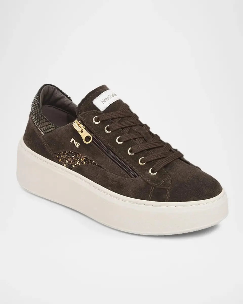 NeroGiardini 50mm Suede Platform Sneakers | Thumbnail 2 NeroGiardini 50mm Suede Platform Sneakers | Thumbnail 2