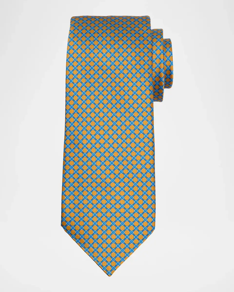 Stefano Ricci Men's Grid Check Square Silk Tie | Thumbnail 2 Stefano Ricci Men's Grid Check Square Silk Tie | Thumbnail 2