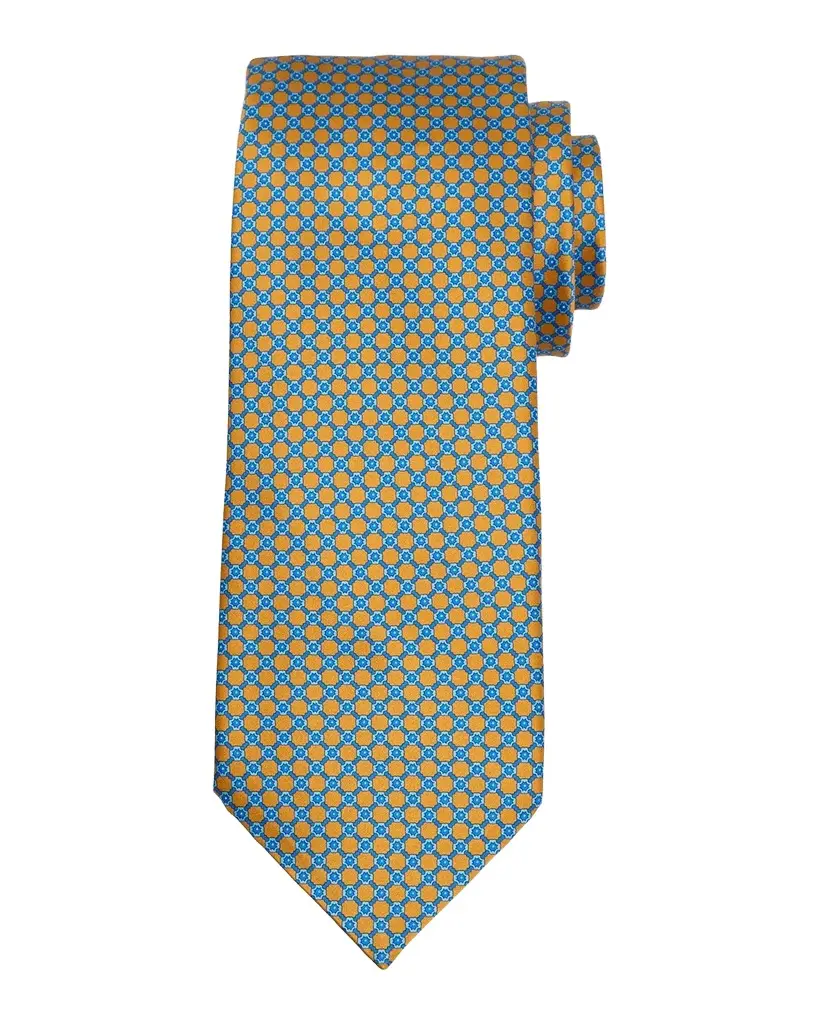 Stefano Ricci Men's Grid Check Square Silk Tie