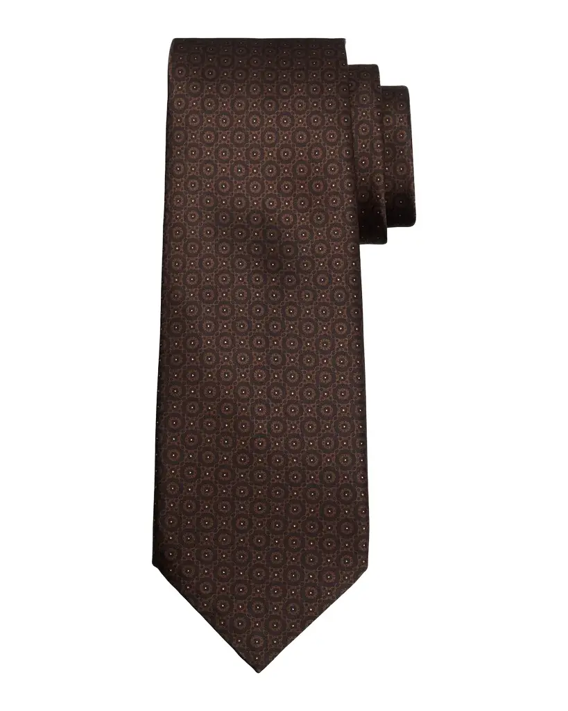 Stefano Ricci Men's Circle-Print Silk Tie