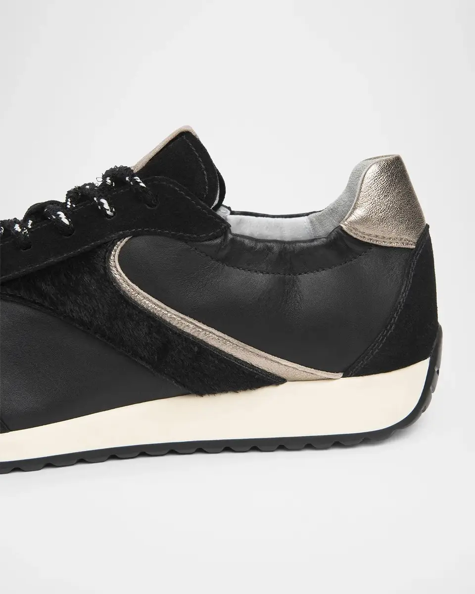 NeroGiardini Mixed Leather Low-Top Sneakers | Thumbnail 3 NeroGiardini Mixed Leather Low-Top Sneakers | Thumbnail 3
