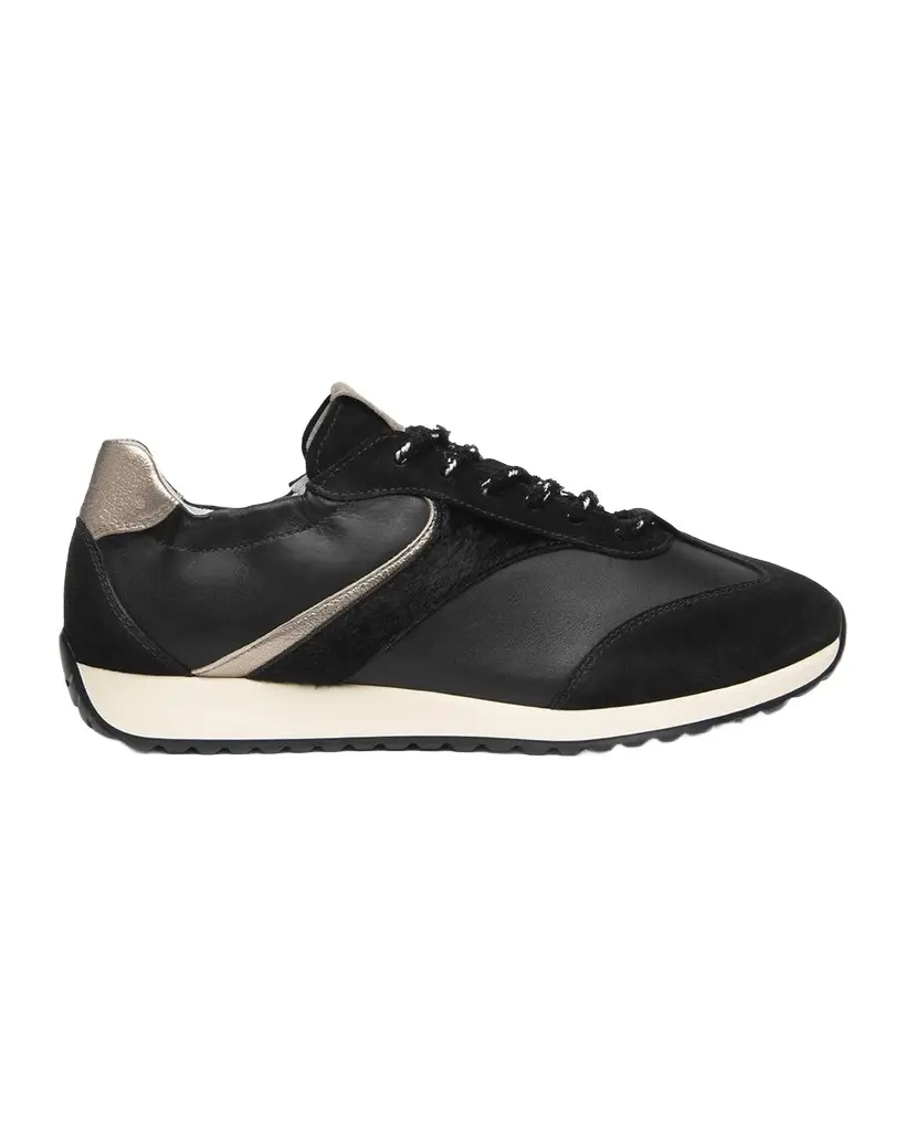 Mixed Leather Low-Top Sneakers