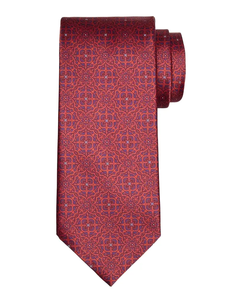 Stefano Ricci Men's Macro Mosaic Tile-Print Silk Tie