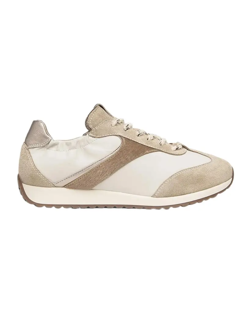 Mixed Leather Low-Top Sneakers
