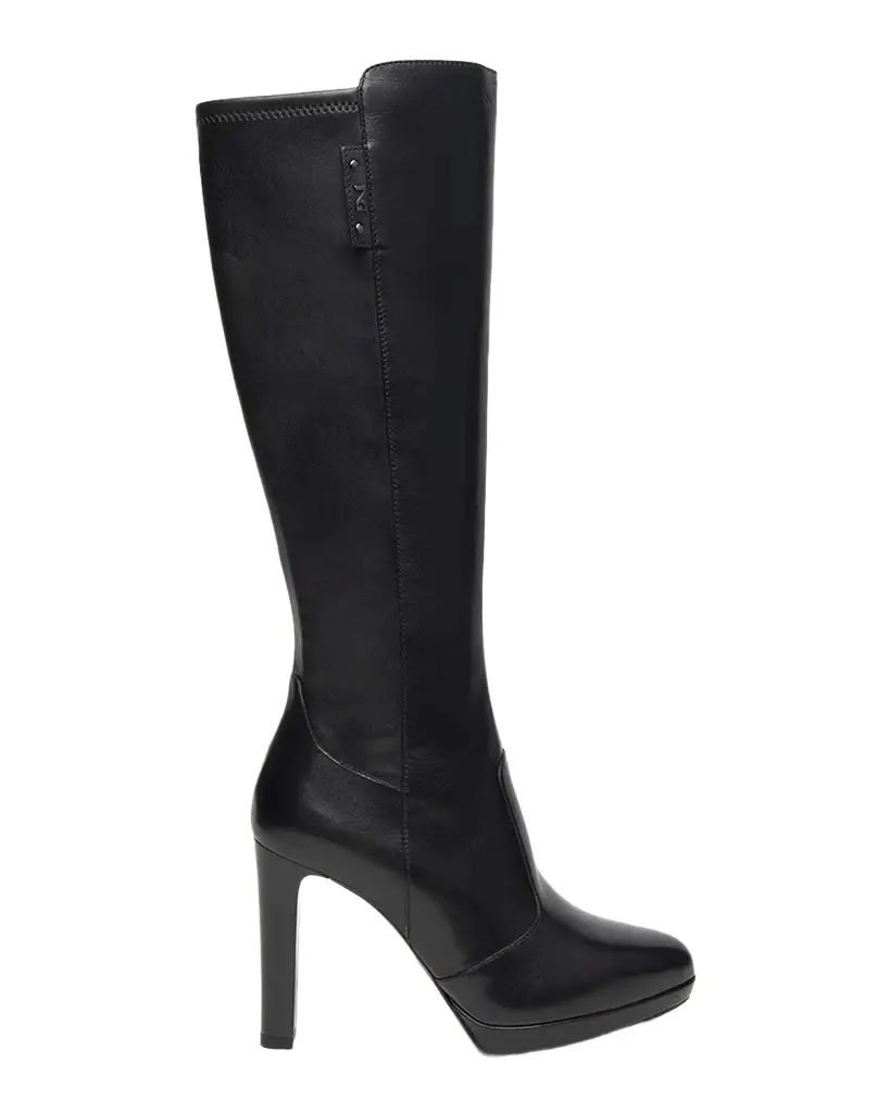 100mm Platform Leather Knee-High Boots