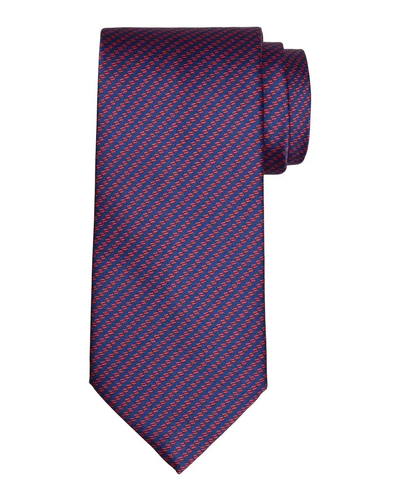 Men's Dashed Line-Print Silk Tie