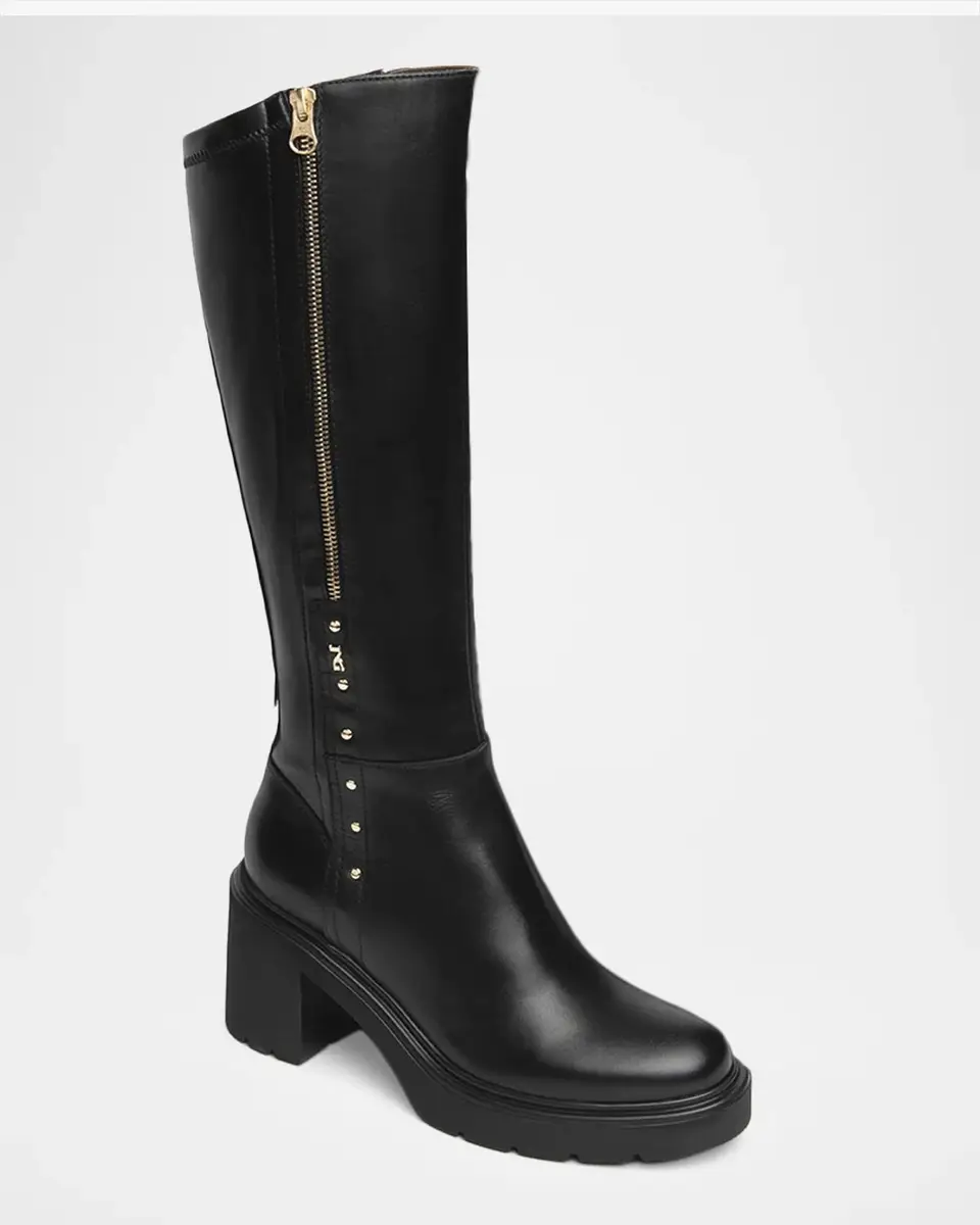NeroGiardini 85mm Studded Leather Knee-High Boots | Thumbnail 2 NeroGiardini 85mm Studded Leather Knee-High Boots | Thumbnail 2