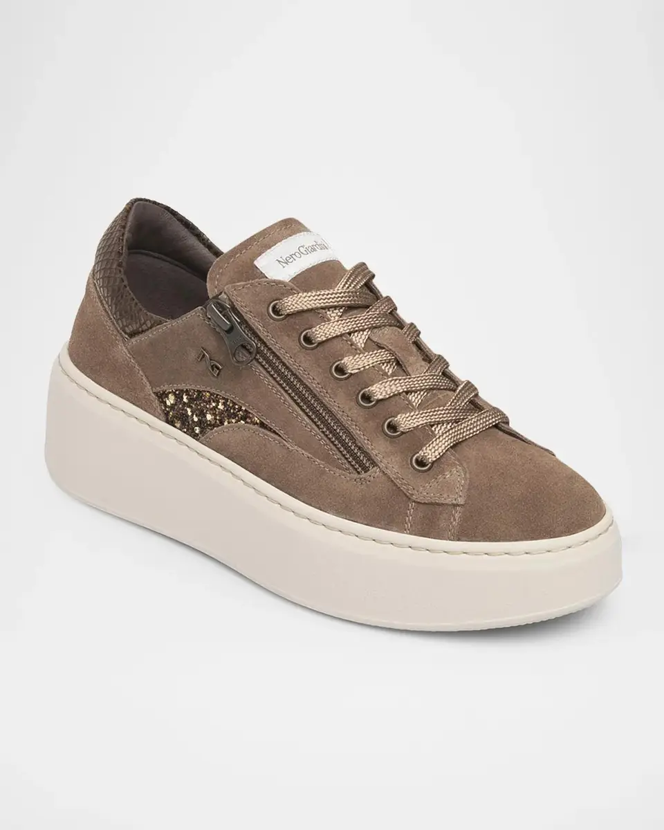 NeroGiardini 50mm Suede Platform Sneakers | Thumbnail 2 NeroGiardini 50mm Suede Platform Sneakers | Thumbnail 2