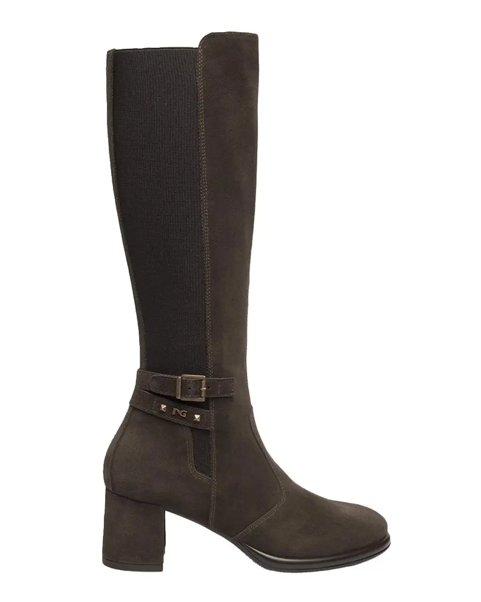 NeroGiardini 60mm Buckle Strap Suede Knee-High Boots | Thumbnail 3