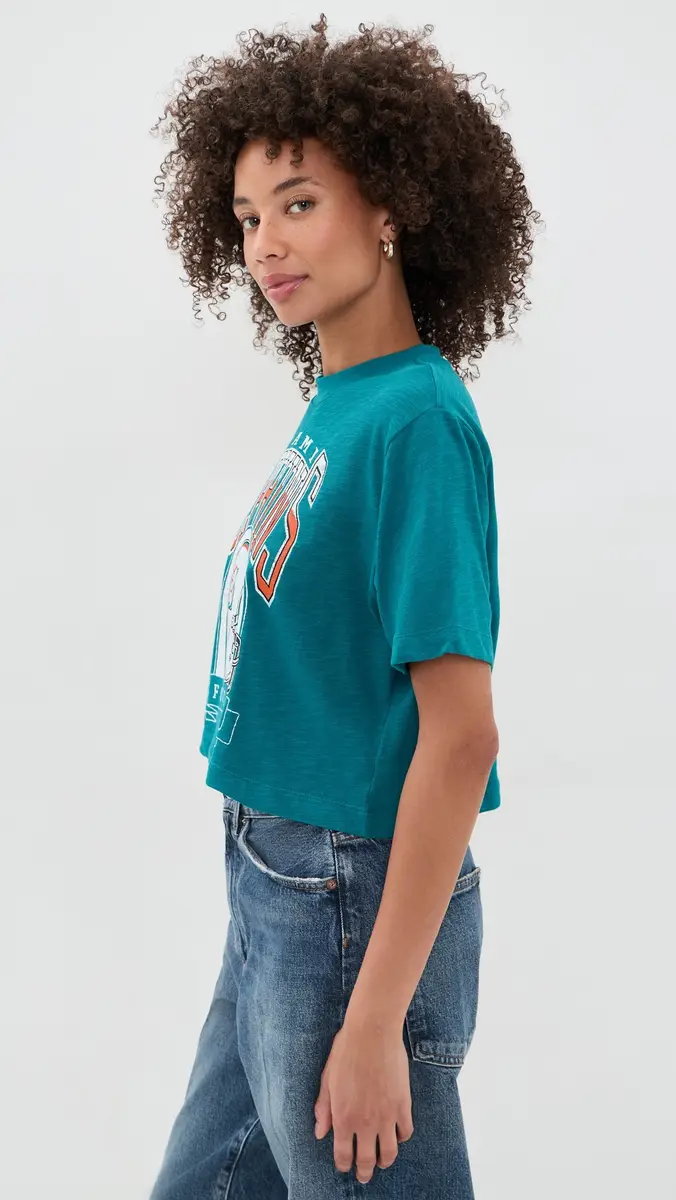 Junk Food Dolphins Helmut Mock Crop Tee | Thumbnail 4