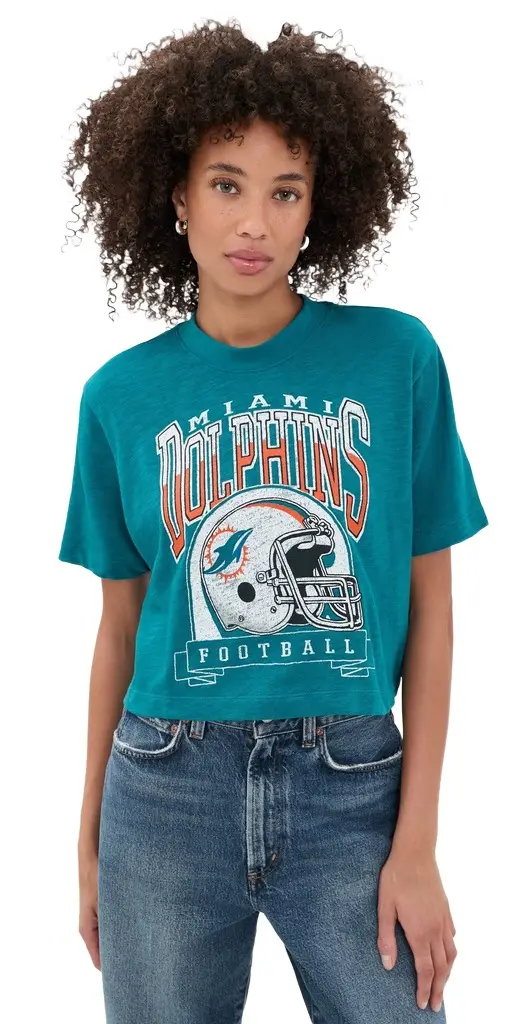 Dolphins Helmut Mock Crop Tee Dolphins Helmut Mock Crop Tee