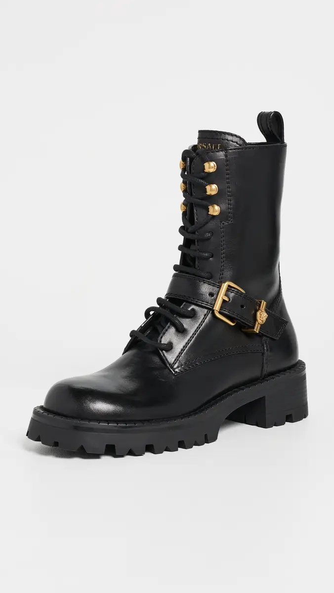 Versace Calf Leather Booties | Thumbnail 2 Versace Calf Leather Booties | Thumbnail 2