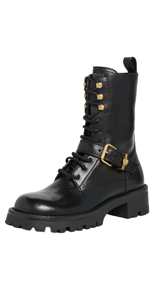 Versace Calf Leather Booties
